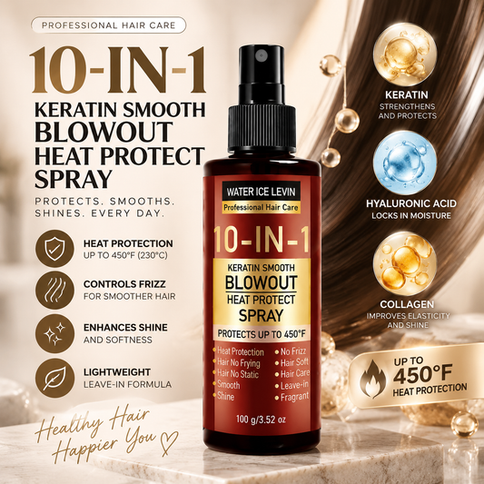 10-in-1 Keratin Smooth Blowout Heat Protect Spray – 100g